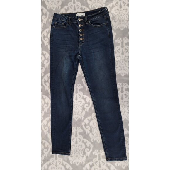 EUC Vervet Dark Wash High-Rise Skinny Jeans With Button Fly/Sz. 28 - Picture 1 of 7